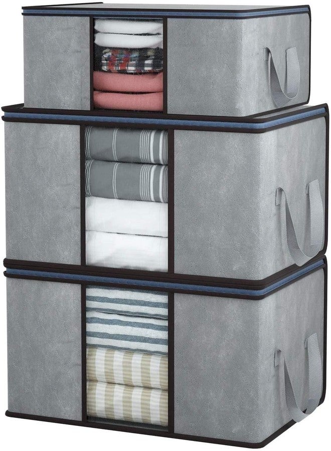 BB BACKBENCHERS Collapsible Fabric Storage Cubes Organizer with Handles Foldable Storage Baskets for Organizing Toys, Books, Shelves, Closet, Large Storage Box with Handles (Light Grey (Set of 3)) - Image 1