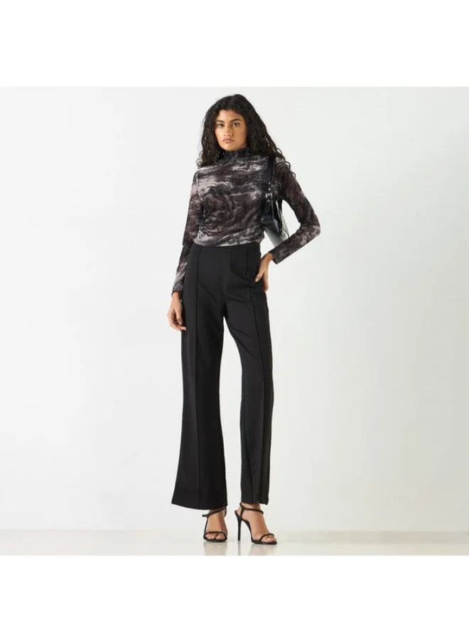 2Xtremz 2Xtremz All-Over Print High Neck Top with Long Sleeves
