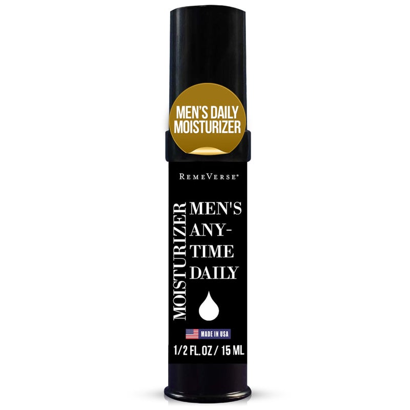 RemeVerse Menâ€™s Anytime Daily Moisturizer with Hyaluronic Acid, Peptides, Vitamins C & E, Collagen, Green Tea - Smoothes & Hydrates Skin, Fragrance-Free, Water-Based, Youthful Care Formula - 15ml - Image 1