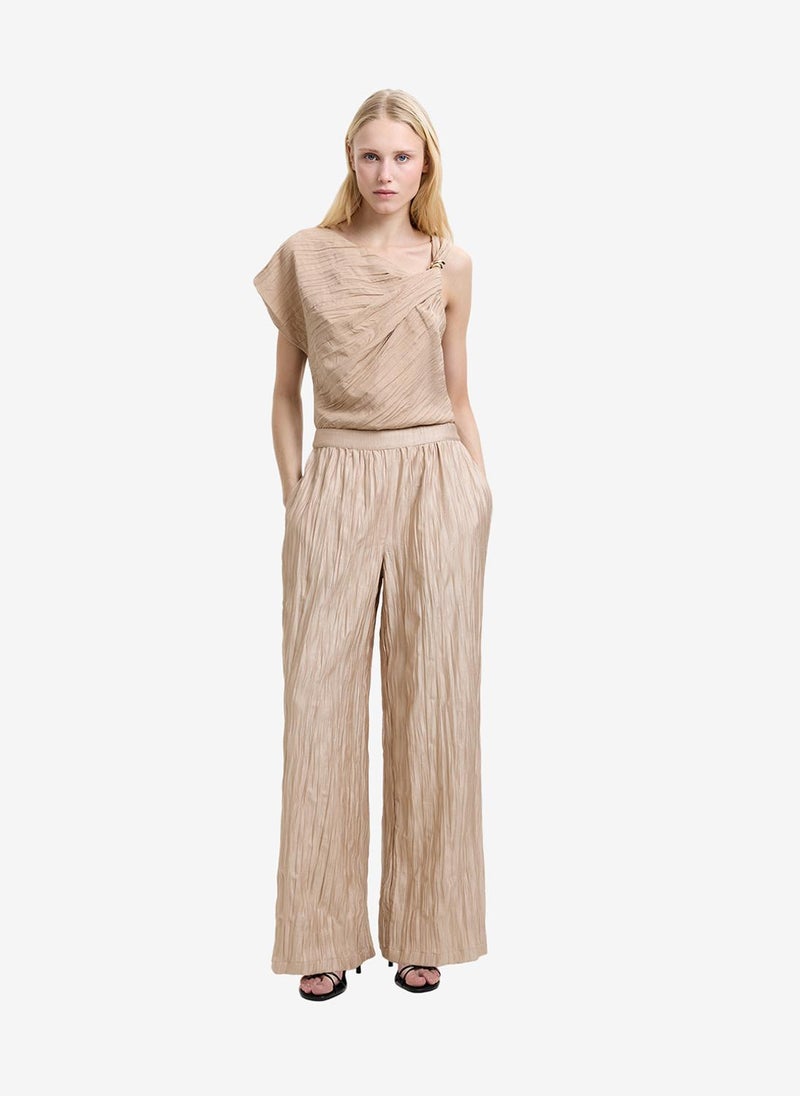 French Connection Women's Warm Neutral Novie Crinkle Trouser - Image 1