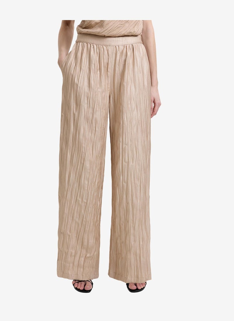 French Connection Women's Warm Neutral Novie Crinkle Trouser - Image 4