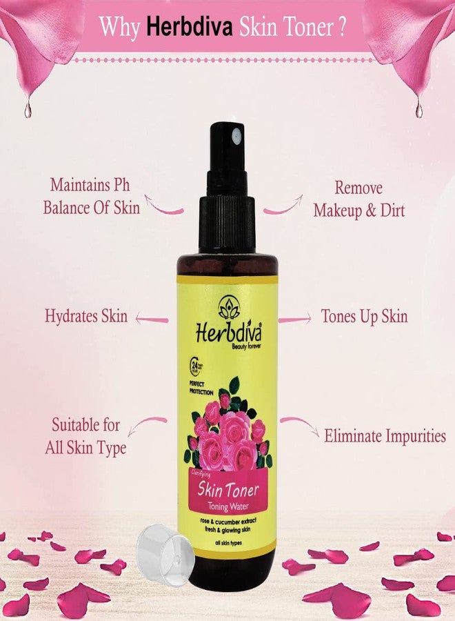 هيربيفا تونر هيربديفا المنقي للبشرة بخلاصة الورد، ماء منعش 100 مل | خلاصة الورد والخيار، لبشرة نضرة ومشرقة، عبوة من 3 قطع - Image 4