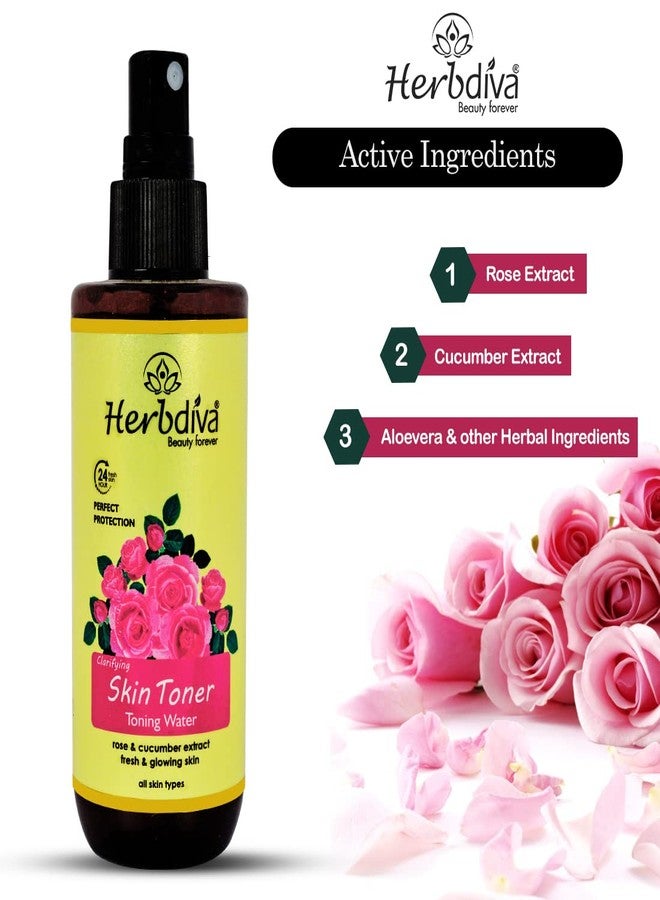 هيربيفا تونر هيربديفا المنقي للبشرة بخلاصة الورد، ماء منعش 100 مل | خلاصة الورد والخيار، لبشرة نضرة ومشرقة، عبوة من 3 قطع - Image 3