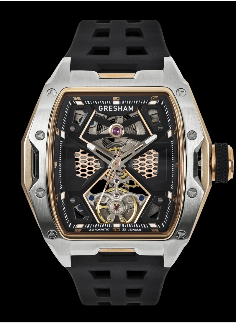 Gresham Gresham Special Edition Stainless Steel Silver and Rose Gold Men Watch - G1-0001-BKG