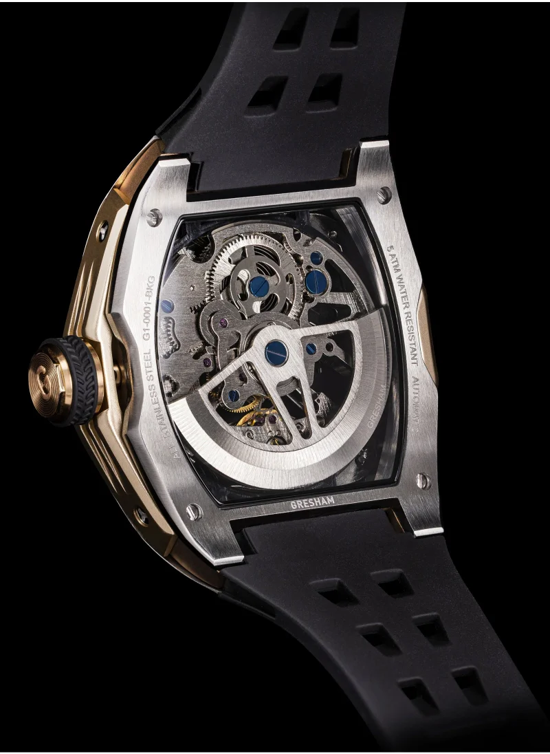 Gresham Gresham Special Edition Stainless Steel Silver and Rose Gold Men Watch - G1-0001-BKG