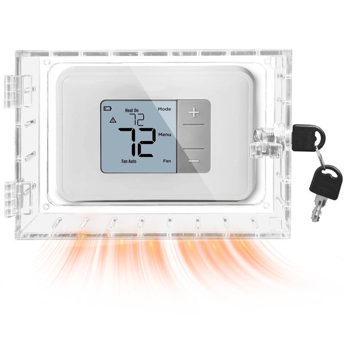 Universal Thermostat Lock Box with KeyClear Large Thermostat Guard for Thermostats on WallThermostat GuardThermostat Cover Fits Thermostats 65 H x 472 W x 18 D or Smaller 1 Set