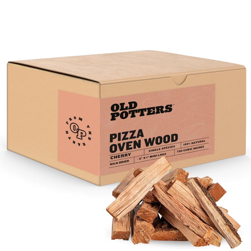 Old Potters Kiln Dried 6 x 0515 Inch Mini Pizza Oven Cooking Logs Wood Logs for Grills and Smokers Solo Stove Mesa XL 790 Cubic Inches Cherry
