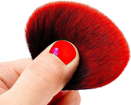 Generic 8SNQ 10pcs Synthetic Foundation Concealer Powder Blush Eyeshadow Eyebrow Lip Makeup Brush Set Red Acrylic