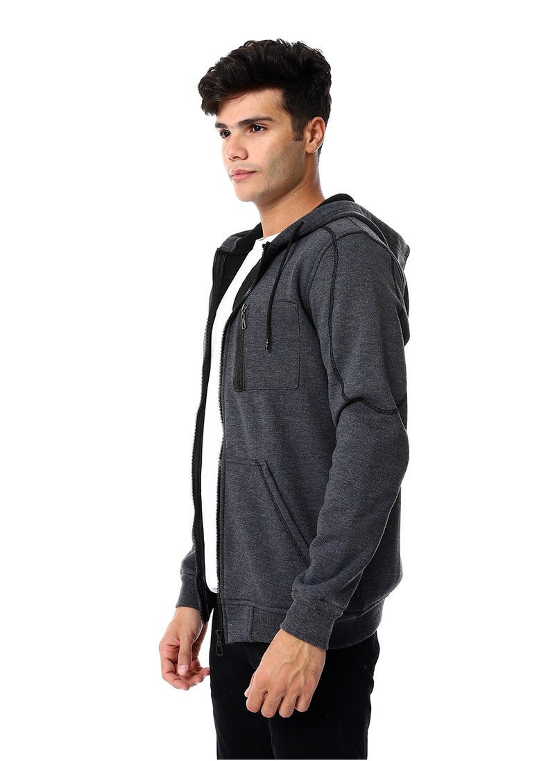 Caesar - Mens Front Pockets Zipped Hoodie - Image 1