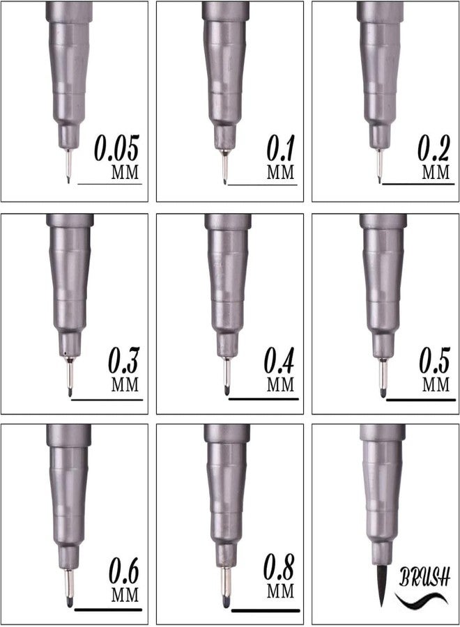 Oytra Black Fineliners Fine Tip Mandala Art Technical Pen Waterproof Pigment Pens for Calligraphy Doodle Architecture Drawing Sketching Writing Outliner for Artist Professionals (9) - Image 5