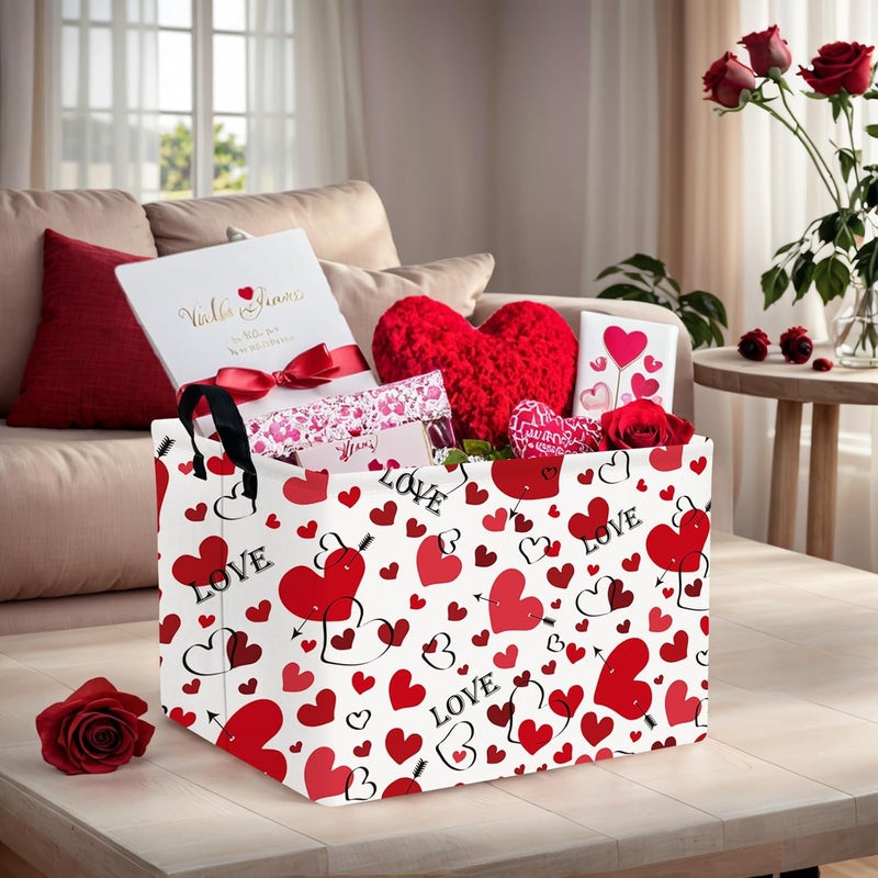 SETAMA Valentine's Day Basket Gift for Empty Cute Heart Large Storage Bin for Kid and Baby Room Décor (Love Arrow Heart) - Image 2