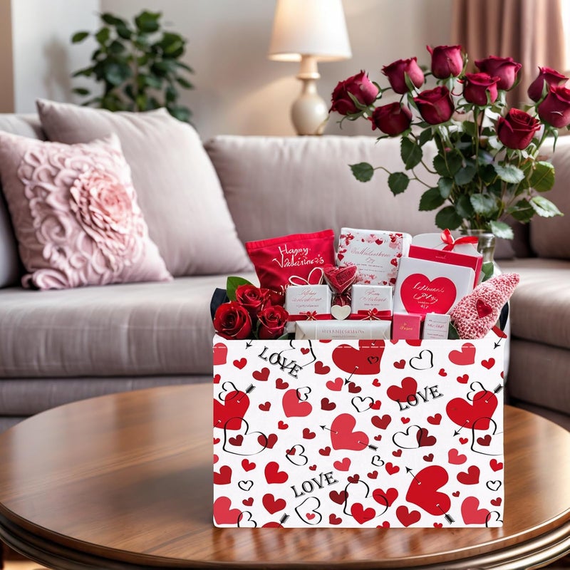 SETAMA Valentine's Day Basket Gift for Empty Cute Heart Large Storage Bin for Kid and Baby Room Décor (Love Arrow Heart) - Image 5