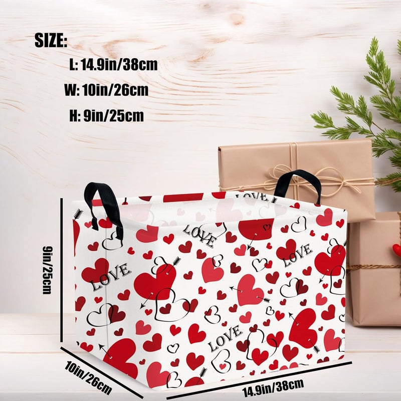 SETAMA Valentine's Day Basket Gift for Empty Cute Heart Large Storage Bin for Kid and Baby Room Décor (Love Arrow Heart) - Image 3