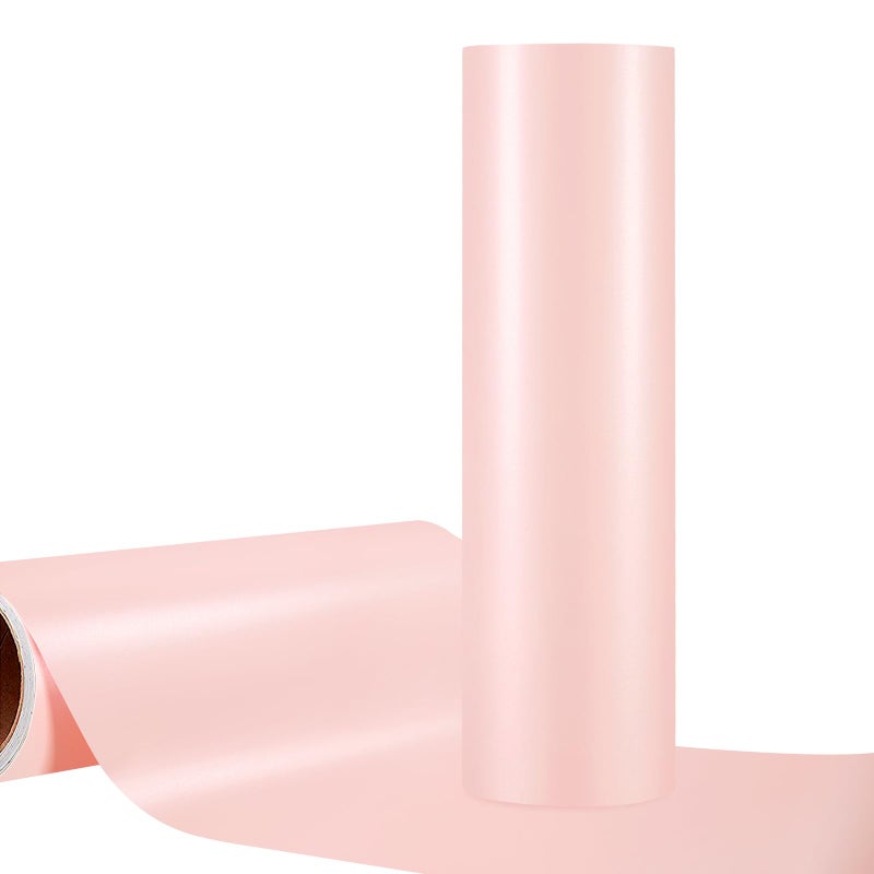 WRAPXPERT Pink Permanent Vinyl,12" x10ft Matte Adhesvie Vinyl Roll for cricut,DIY Home Decor, Valentine's Day Decor and Car Decal,Tumbler, Light Pink - Image 1