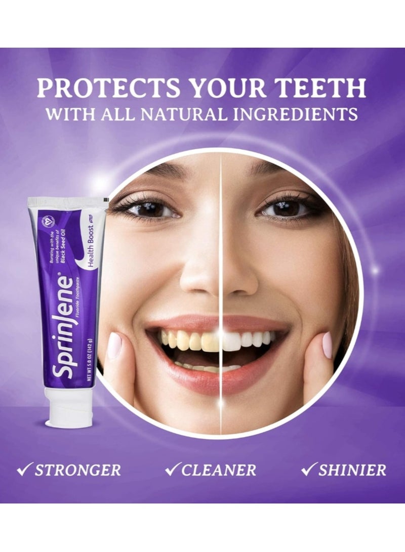 سبرين جين معجون أسنان طبيعي بزيت الحبة السوداء لتعزيز الصحة بالفلورايد 142 جم - Image 5