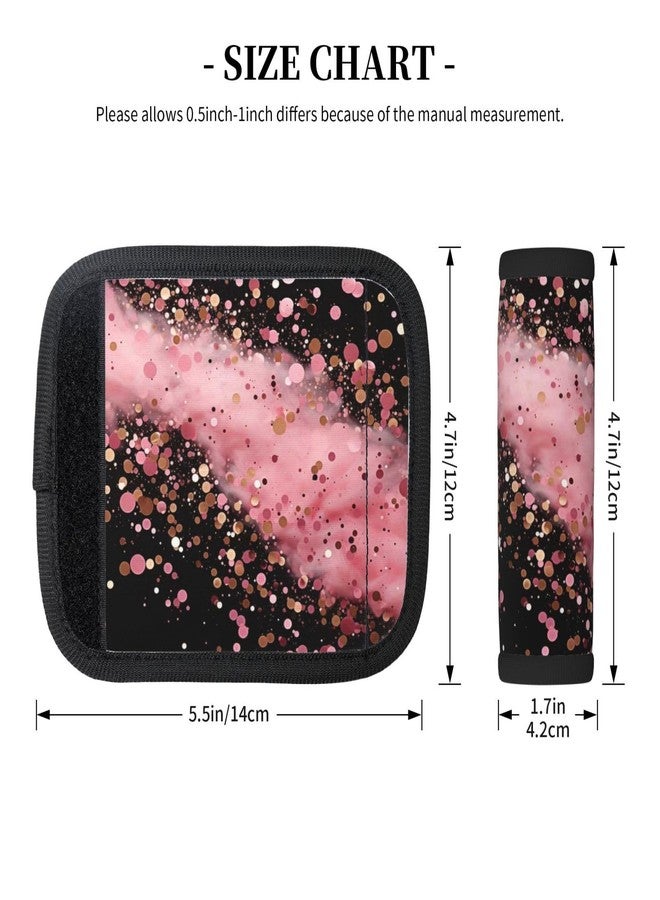 DXTKWL Black Pink Glitter Pattern Luggage Handle Wraps for Suitcase Luggage Identifiers Soft Handle Grips Covers for Travel Accessories, 2 Pack - Image 5