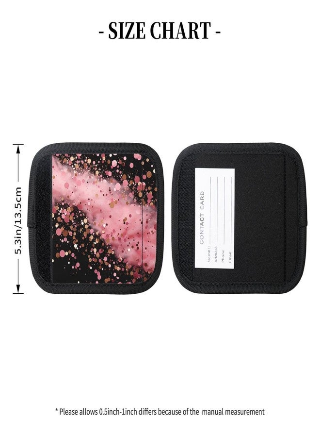 DXTKWL Black Pink Glitter Pattern Luggage Handle Wraps for Suitcase Luggage Identifiers Soft Handle Grips Covers for Travel Accessories, 2 Pack - Image 4