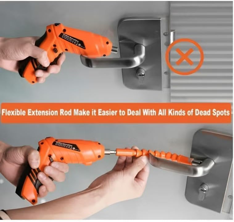 Denx Drill Driver Kit, Mini Adjustable Cordless Rechargeable Electric Screwdriver Set For Diy Project Suitable For Home, Speed Of 250 Rpm, 70 Minutes Working Hours, 1300Mah Battery, Dx2502 - Image 4