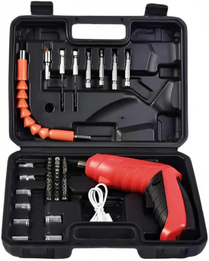 Denx Drill Driver Kit, Mini Adjustable Cordless Rechargeable Electric Screwdriver Set For Diy Project Suitable For Home, Speed Of 250 Rpm, 70 Minutes Working Hours, 1300Mah Battery, Dx2502 - Image 2