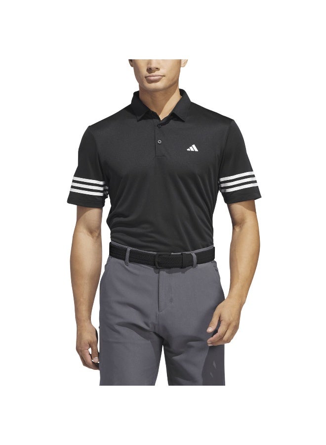 Adidas Adidas Core 3Strp Polo Black Golf Polo Shirts For Men S  - Image 4