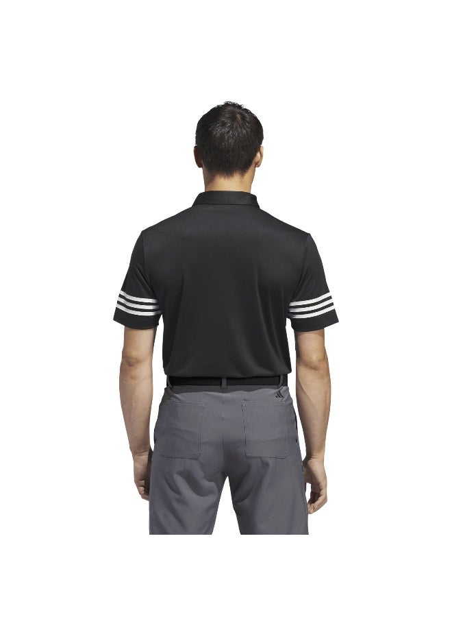 Adidas Adidas Core 3Strp Polo Black Golf Polo Shirts For Men S  - Image 5