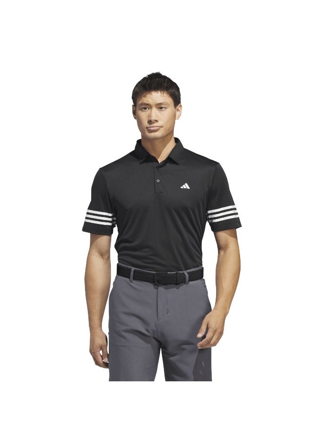 Adidas Adidas Core 3Strp Polo Black Golf Polo Shirts For Men S  - Image 3