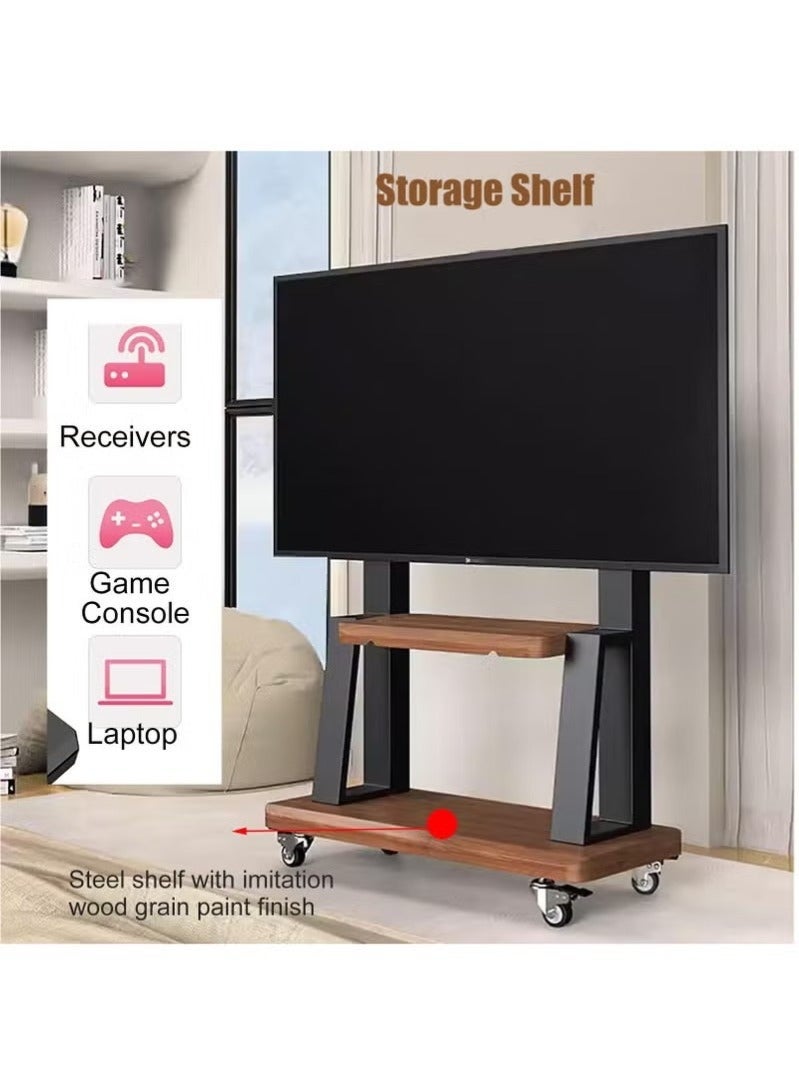 WALALLA Mobile TV Stand with Wheels, Steel Floor TV Cart Mount for 32-70 inch TV,Max VESA:600*400MM,Load-bearing 50Kg - Image 3