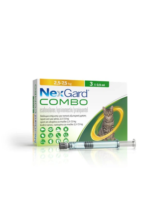NexGard NexGard Combo drops against fleas ticks and helminths for cats (3 pipette) 2.5-7.5 kg - Image 3