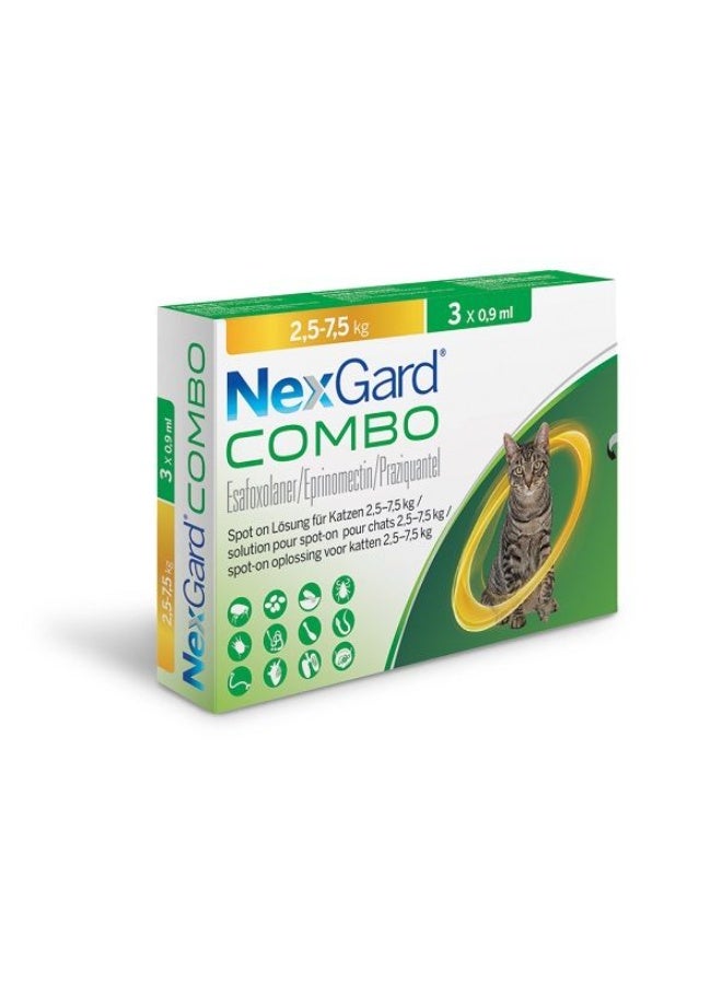 NexGard NexGard Combo drops against fleas ticks and helminths for cats (3 pipette) 2.5-7.5 kg - Image 2