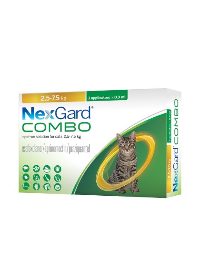 NexGard NexGard Combo drops against fleas ticks and helminths for cats (3 pipette) 2.5-7.5 kg - Image 4