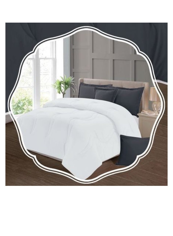 بلو سكاي مفرش سرير نفر ونص مصنوع من المايكروفايبر بنسبة 100% ، غطاء سرير بتصميم سادة، قابل للاستخدام على الوجهين، طقم من 4 قطع، مقاس 230X170 سم - Image 5