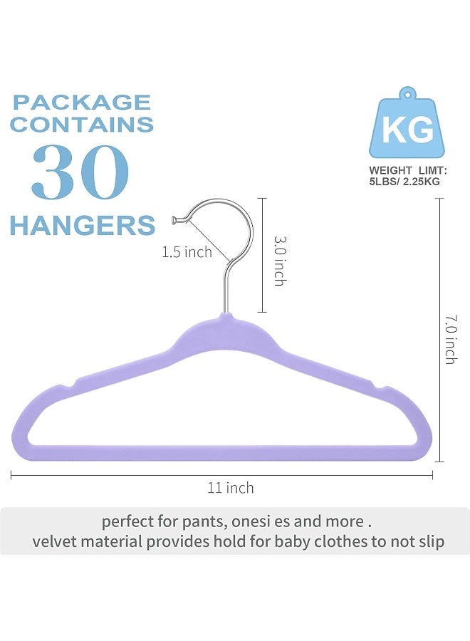 Red Dot Gift Red Dot Gift Baby Velvet Hangers 11Inch/28cm - Nursery Clothes Hangers Non Slip Toddler Hangers, 360 Chrome Swivel Hook - Image 3