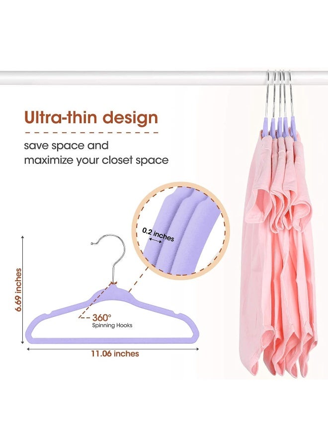 Red Dot Gift Red Dot Gift Baby Velvet Hangers 11Inch/28cm - Nursery Clothes Hangers Non Slip Toddler Hangers, 360 Chrome Swivel Hook - Image 5