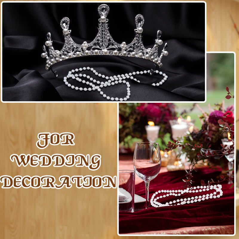 Sureio 36 Pack Long Pearl Necklace Fake Pearl Necklace Bulk Costume Jewelry for Women 1920s White Faux Beaded Strand Layered Accessories for Christmas Wedding Bridal Shower Tea Birthday Decor - Image 5