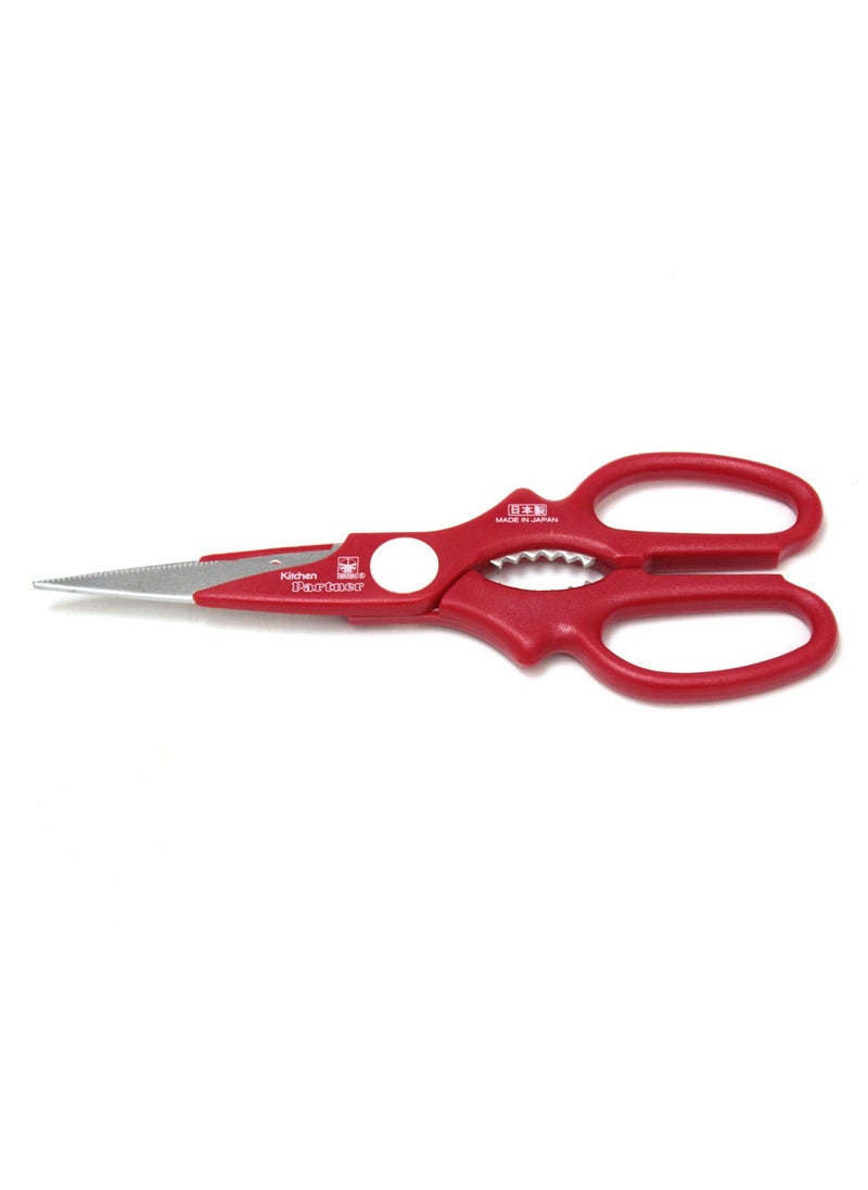 PARTNER Premium Kitchen Scissors EXCEL 230MM - Japan Made Stainless Steel Blades Red Handle  - Image 1