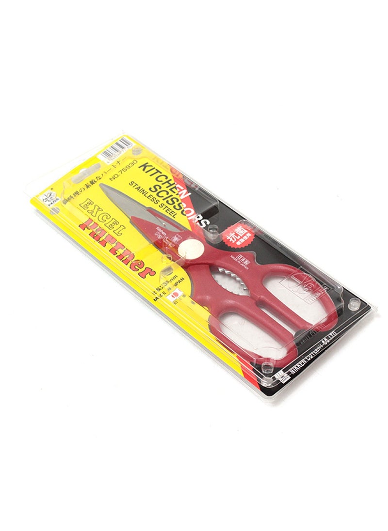 PARTNER Premium Kitchen Scissors EXCEL 230MM - Japan Made Stainless Steel Blades Red Handle  - Image 2