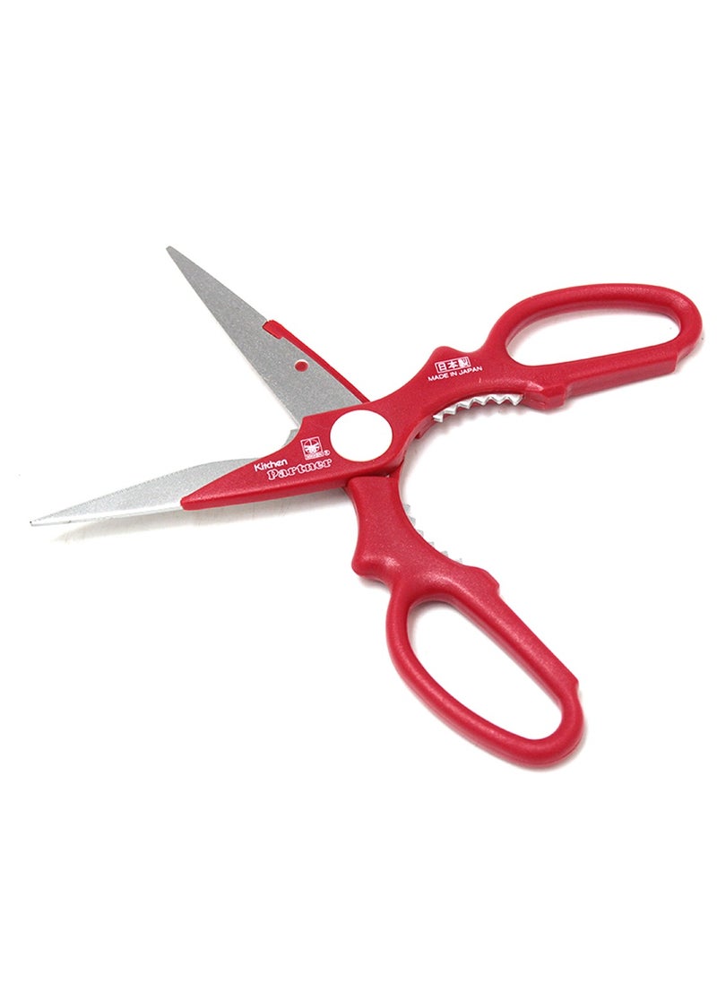 PARTNER Premium Kitchen Scissors EXCEL 230MM - Japan Made Stainless Steel Blades Red Handle  - Image 5