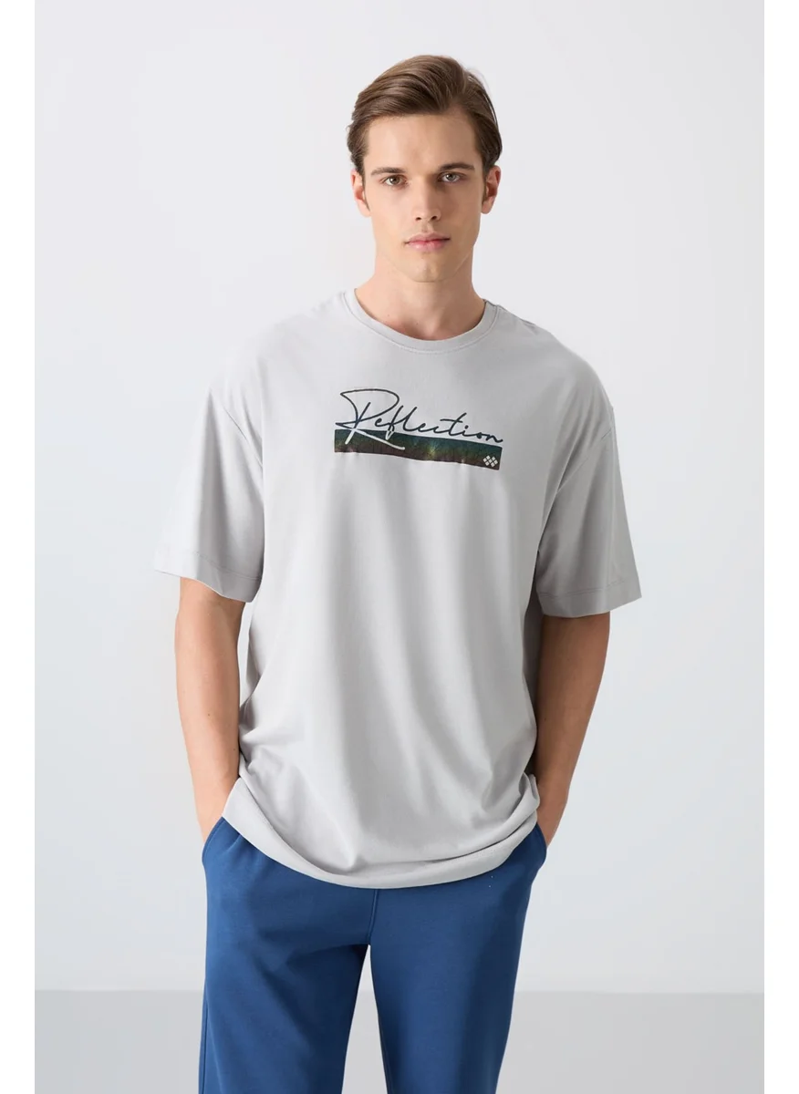 Tommy Life Stone Cotton Thick Soft Texture Oversize Fit Printed Men's T-Shirt - 88334