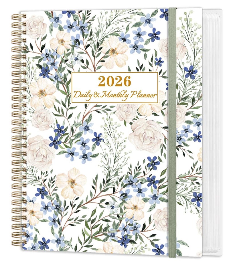 Tuun Fuplan 2026 Daily & Monthly Planner Calendar - Daily Planner Calendar One Page Per Day from January 2026 to December 2026, Flexible Cover, 7" x 10", Storage Pocket, Crushed Flower - Image 1