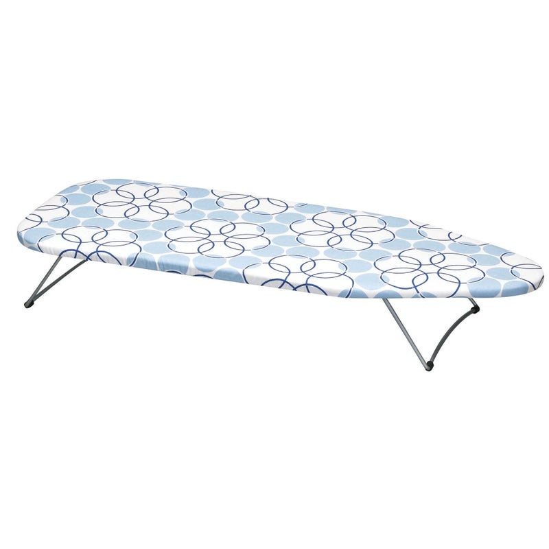Household Essentials Household Essentials 122101 Small Tabletop Ironing Board with Folding Legs  Magic Rings Cover and PadBlue Rings  - Image 1