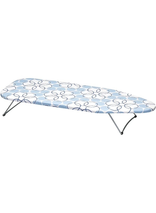 Household Essentials Household Essentials 122101 Small Tabletop Ironing Board with Folding Legs  Magic Rings Cover and PadBlue Rings  - Image 2