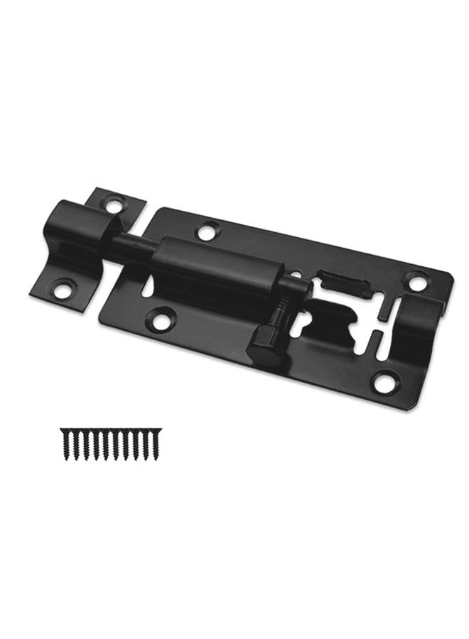 Slide Barrel Bolt Latch Sliding Latch Lock Stainless Steel  Lock Padlock Latches Heavy Duty Barrel Bolts Safety Door Lock Padlock Latches Heavy Duty Bolts Safety Door Lock for Door Security Black  - Image 1