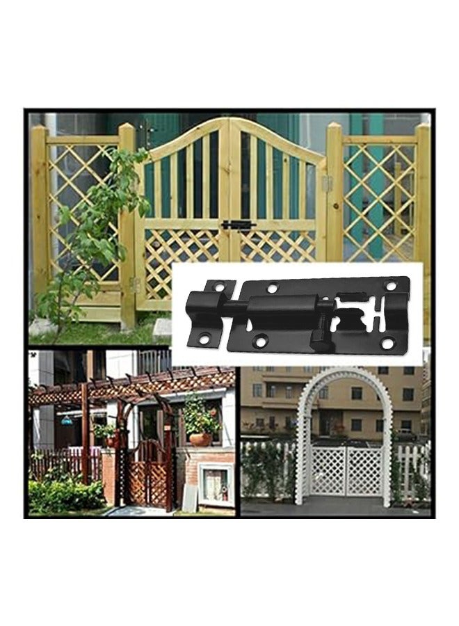 Slide Barrel Bolt Latch Sliding Latch Lock Stainless Steel  Lock Padlock Latches Heavy Duty Barrel Bolts Safety Door Lock Padlock Latches Heavy Duty Bolts Safety Door Lock for Door Security Black  - Image 4