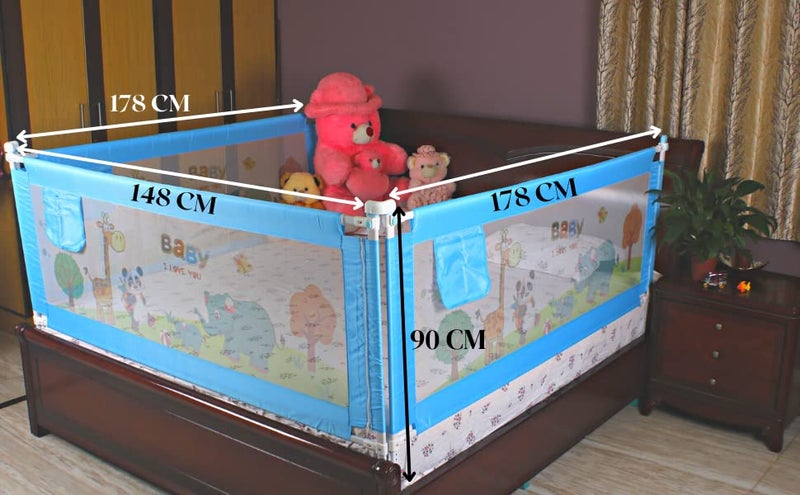 VIC Kid® Adjustable Baby Bedrail Guard Bed Fence (Pack of 3, 1.8 Baby 143,1.8 Baby 143,1.5 Baby 143) - Image 4