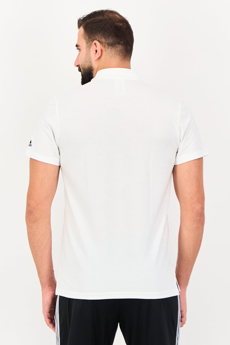 Adidas Men Sportswear Fit Short Sleeve Outdoor Polo Shirt, White - Image 2
