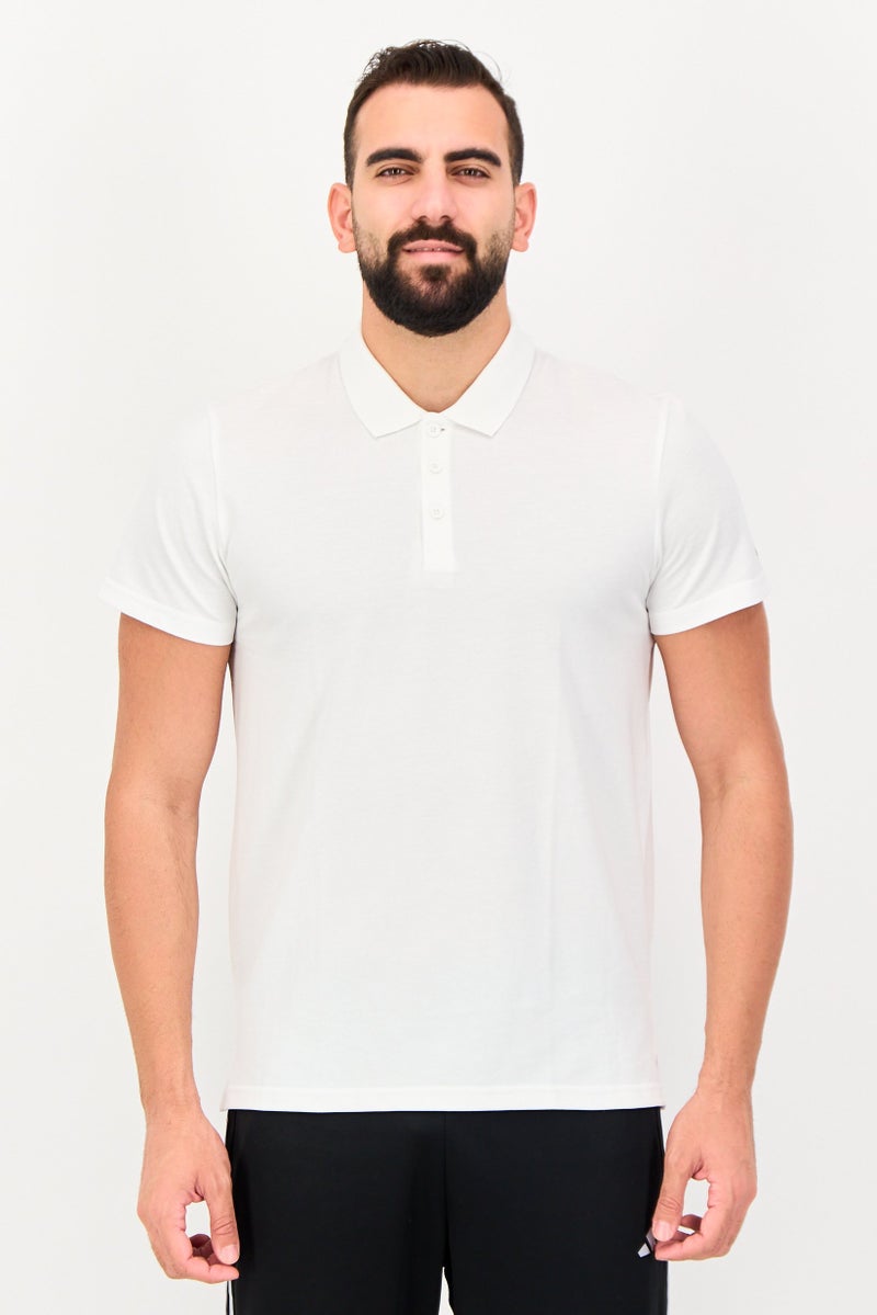 Adidas Men Sportswear Fit Short Sleeve Outdoor Polo Shirt, White - Image 1