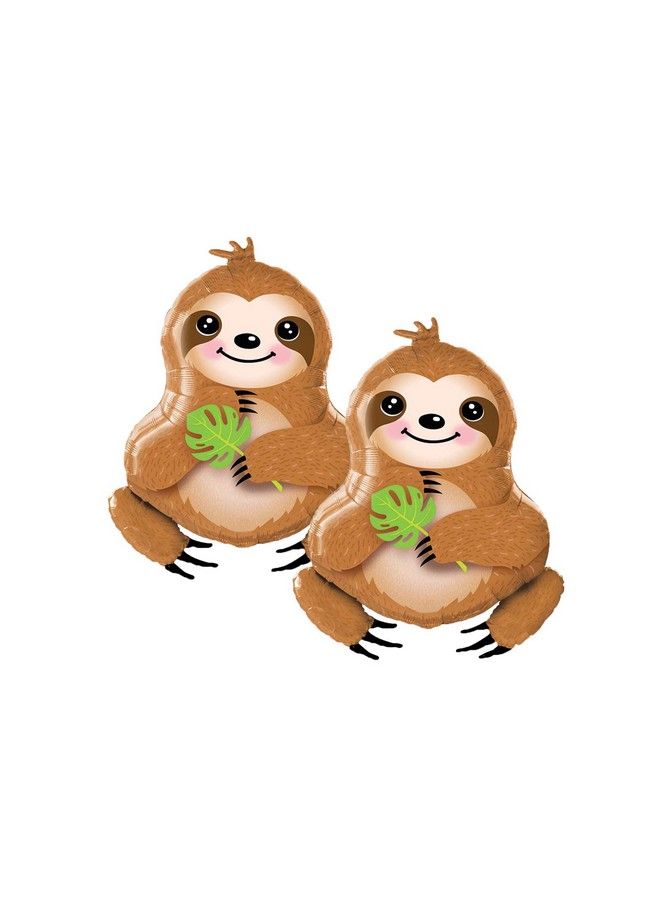 Artisan Owl Set Of 2 Adorable Sweet Sloth Jumbo 39" Foil Party Balloon - Image 1