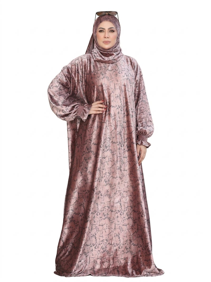 Kashmiri - Luxury Women's Abaya in Golden Color, Modern Design, Available in Multiple Sizes for Daily & Formal Occasions - Size ONE-SIZE-80-120-KG - Image 1