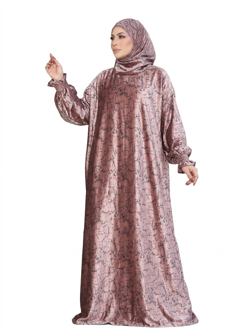 Kashmiri - Luxury Women's Abaya in Golden Color, Modern Design, Available in Multiple Sizes for Daily & Formal Occasions - Size ONE-SIZE-80-120-KG - Image 2