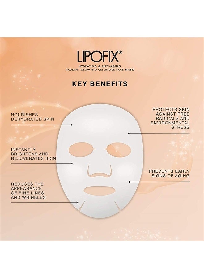 LIPOFIX Anti Aging Lifting Hydrating Facial Bio Cellulose Face Mask Sheet For Fine Line Reducing And Skin Radiance. Made in Korea 5 Masks - Image 3